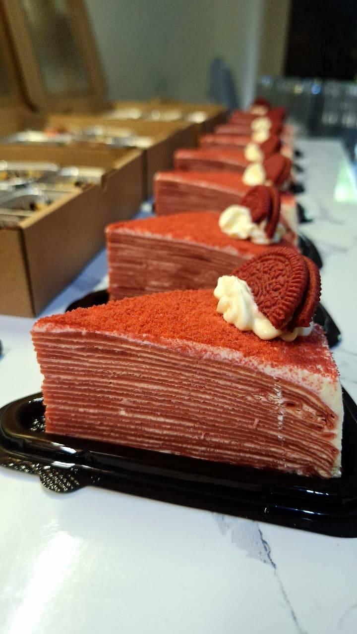Mille Crepes Red Velvet Slice
